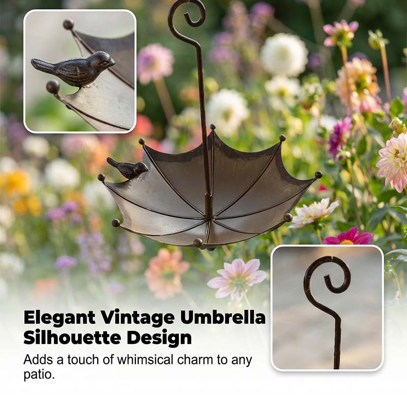 🐦 50% OFF NOW! ✨ Hanging Umbrella Bird Feeder & Bath – Dual-Use, Rust-Resistant, Vintage Style & Perfect for Garden Decor ☂️