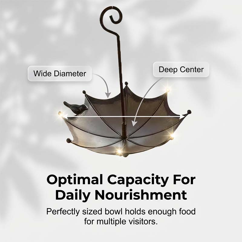 🐦 50% OFF NOW! ✨ Hanging Umbrella Bird Feeder & Bath – Dual-Use, Rust-Resistant, Vintage Style & Perfect for Garden Decor ☂️