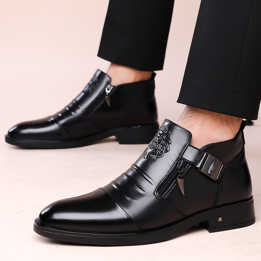 Men's Retro Business Slip-On Ankle Shoes