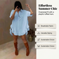 Women's Oversized Button-Down Mini Dress with Ruffle Hem