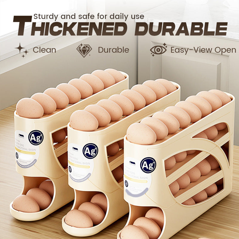 🥚 2026 Sale — Over 22,500 Sold! 🧊 Space-Saving Fridge Egg Storage Organizer – Gravity-Fed Auto Roll, 30-Egg Capacity & Slim Door-Fit Design 🏠