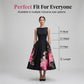 Elegant Sleeveless A-Line Midi Dress with Floral Print