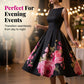 Elegant Sleeveless A-Line Midi Dress with Floral Print