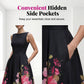 Elegant Sleeveless A-Line Midi Dress with Floral Print