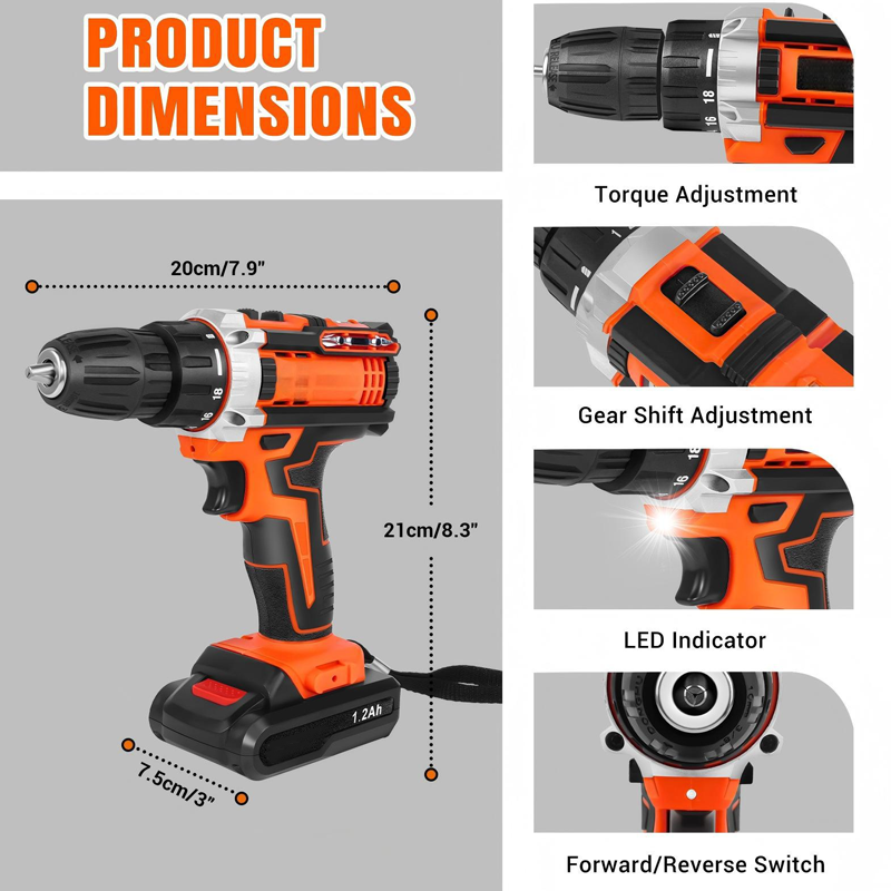 12V Cordless Drill Driver Set