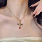 🔥2026 New Arrival ＆ Hot Sale🔥 Colorful Rhinestone Cross Necklace – Dazzling Multicolor & Adjustable Chain – Lightweight Statement Piece 🌈