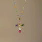 🔥2026 New Arrival ＆ Hot Sale🔥 Colorful Rhinestone Cross Necklace – Dazzling Multicolor & Adjustable Chain – Lightweight Statement Piece 🌈