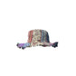 Patchwork Multicolored Mushroom Hemp Hat with Pocket