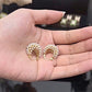 💎 Faux Pearl Basket Hoop Earrings: Gold-Tone, Weave Design, Secure Clasp, French Elegance