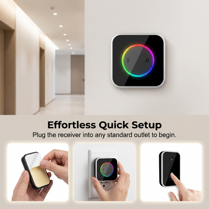 ⏰🎁Wireless Doorbell with 7-Color LED Light