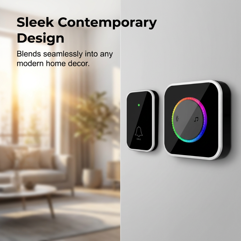 ⏰🎁Wireless Doorbell with 7-Color LED Light