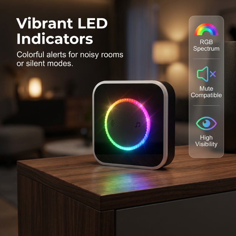 ⏰🎁Wireless Doorbell with 7-Color LED Light