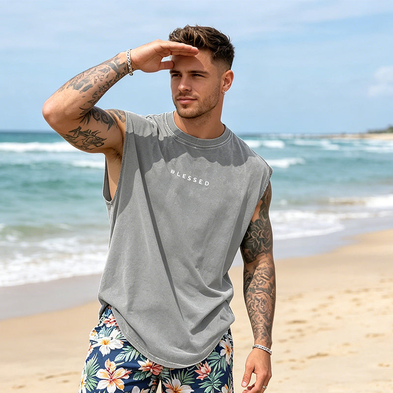 🏋️ 50% OFF NOW! 💪 Vintage Wash Loose Fit Gym Muscle Tee – Breathable & Stylish ✨