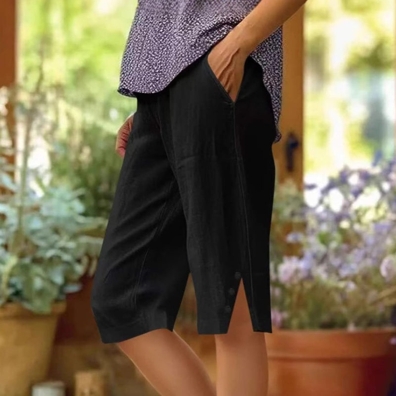 ⏳Time-Limited Special Price: ￡14.99!!⏰Women's Casual Solid Color Pocket Capri Pants