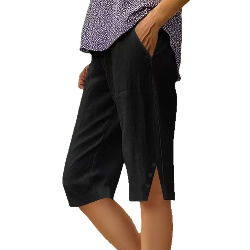 ⏳Time-Limited Special Price: ￡14.99!!⏰Women's Casual Solid Color Pocket Capri Pants