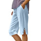 ⏳Time-Limited Special Price: ￡14.99!!⏰Women's Casual Solid Color Pocket Capri Pants