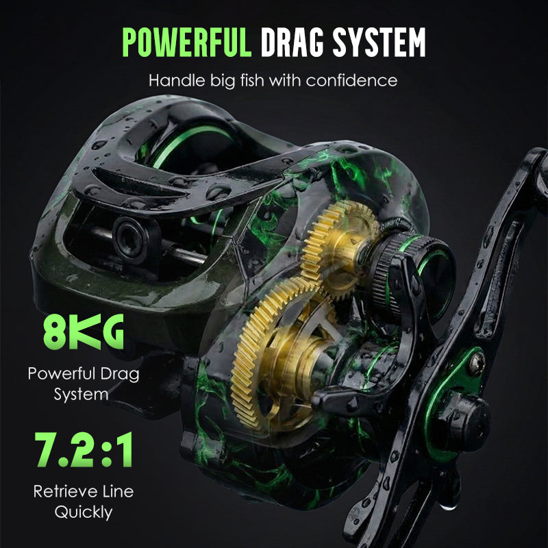 Advanced Baitcasting Fishing Reel with Drag Alarm & Precision Brakes