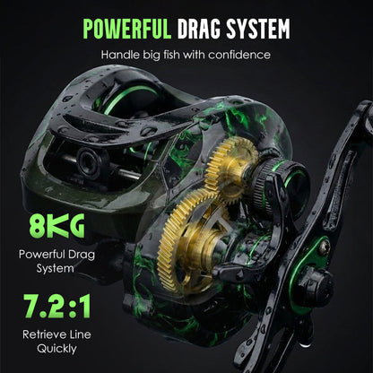 Advanced Baitcasting Fishing Reel with Drag Alarm & Precision Brakes