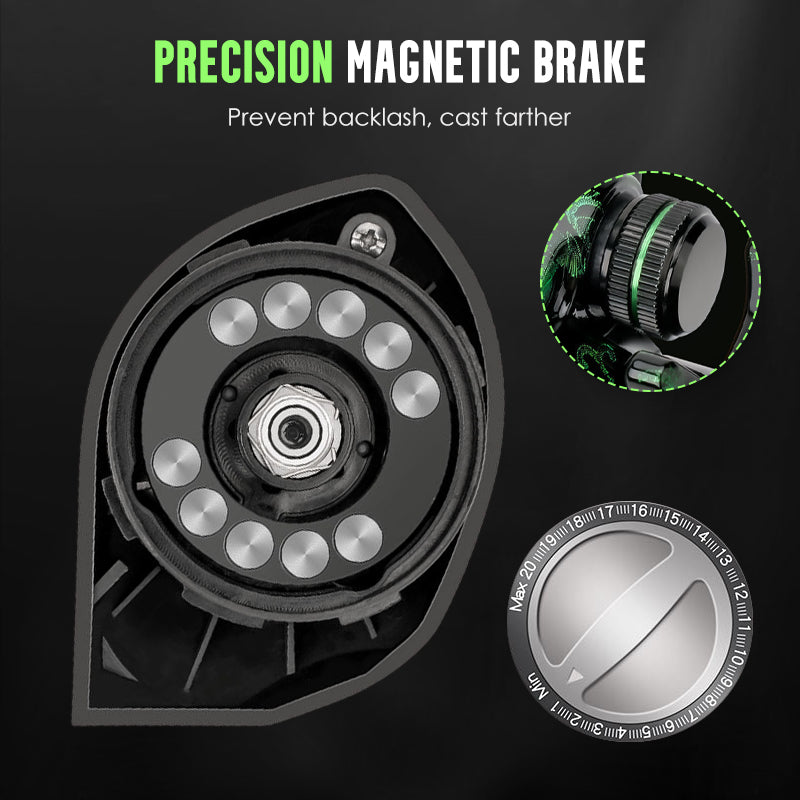 Advanced Baitcasting Fishing Reel with Drag Alarm & Precision Brakes