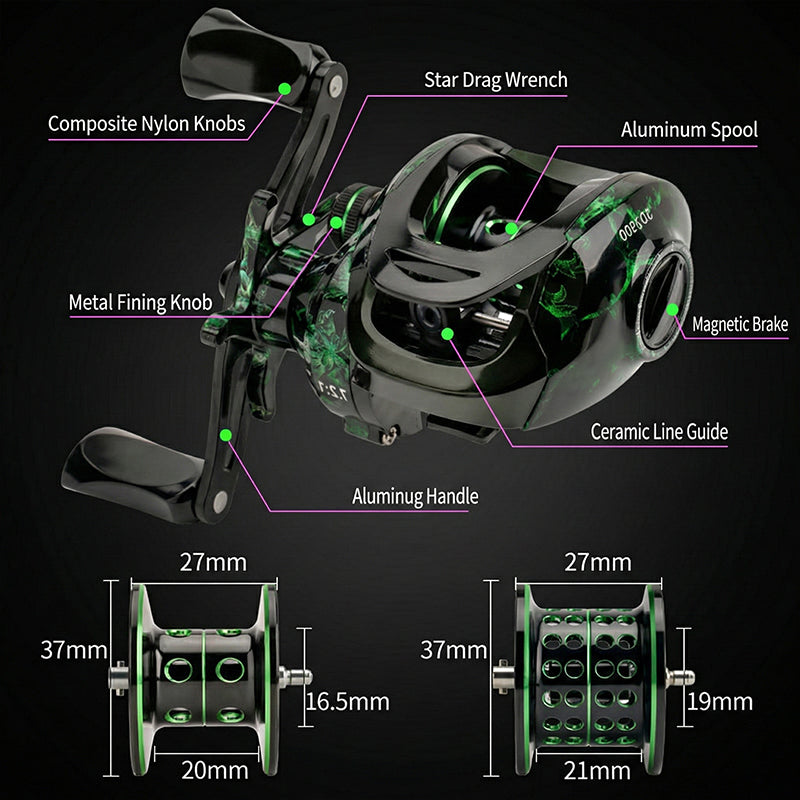 Advanced Baitcasting Fishing Reel with Drag Alarm & Precision Brakes