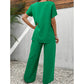Women's Casual Asymmetrical Top & Wide-Leg Pants Outfit