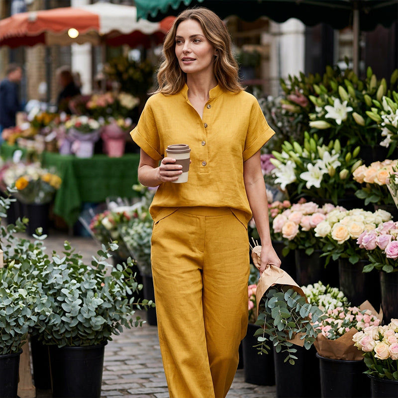 ⏳Limited-time 55% off⏰Women's Casual Solid Color Two-Piece Set👚👖
