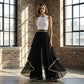 🍂New arrival 50% OFF!🖤Women's Wide-Leg Pants – Flowy, Gold Trim, Elegant, Versatile