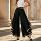 🍂New arrival 50% OFF!🖤Women's Wide-Leg Pants – Flowy, Gold Trim, Elegant, Versatile
