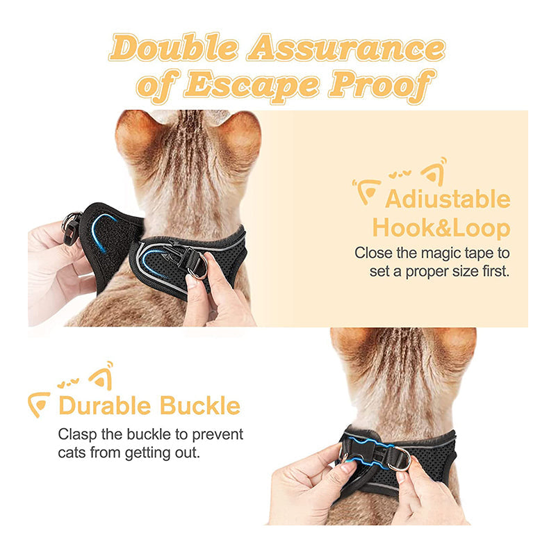 🐱🐶Reflective Mesh Harness and Leash Set for Cats & Small Dogs