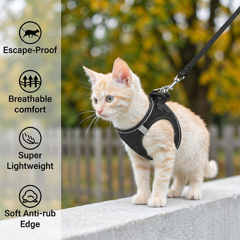 🐱🐶Reflective Mesh Harness and Leash Set for Cats & Small Dogs