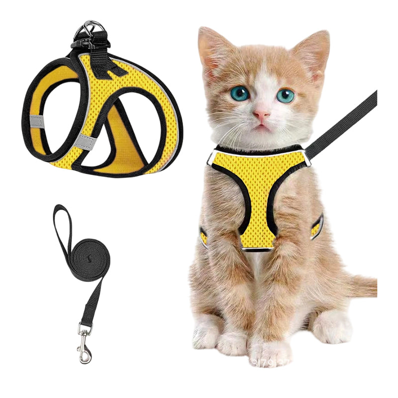 🐱🐶Reflective Mesh Harness and Leash Set for Cats & Small Dogs