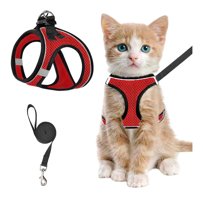 🐱🐶Reflective Mesh Harness and Leash Set for Cats & Small Dogs