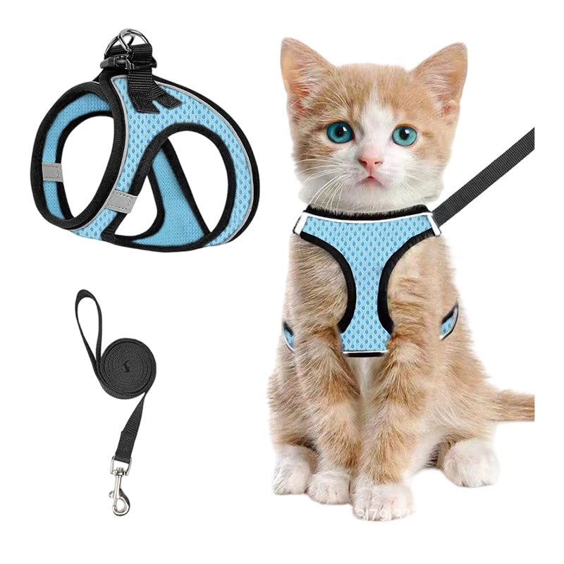 🐱🐶Reflective Mesh Harness and Leash Set for Cats & Small Dogs
