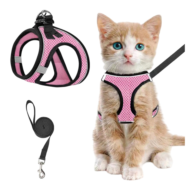 🐱🐶Reflective Mesh Harness and Leash Set for Cats & Small Dogs