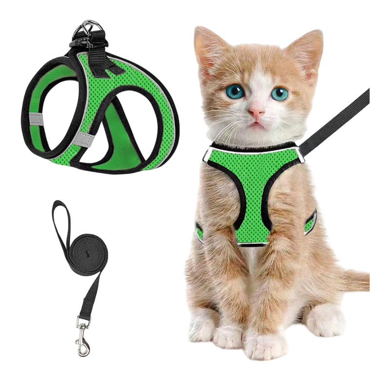 🐱🐶Reflective Mesh Harness and Leash Set for Cats & Small Dogs