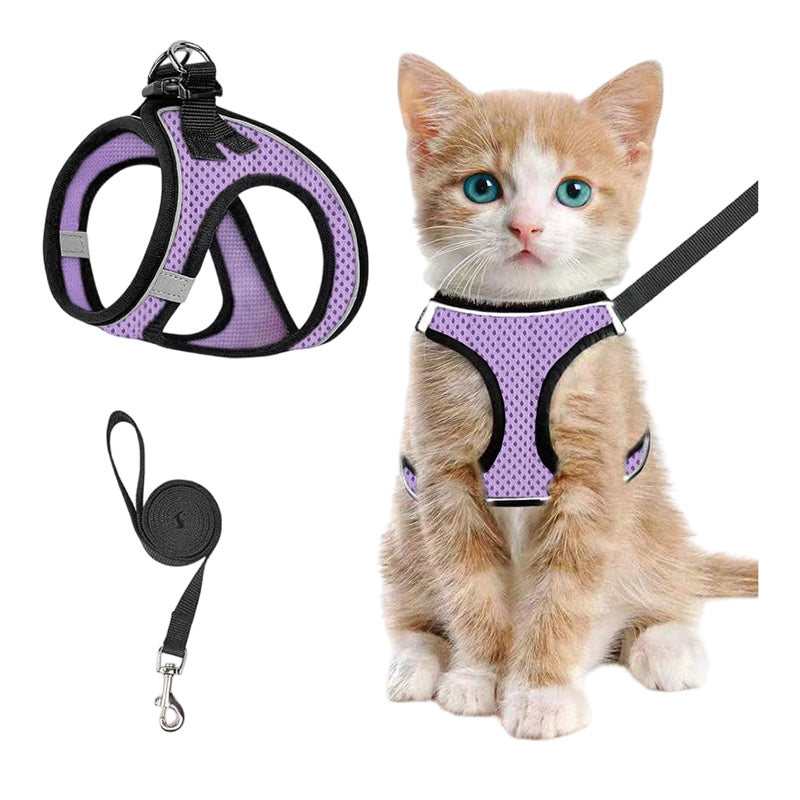 🐱🐶Reflective Mesh Harness and Leash Set for Cats & Small Dogs
