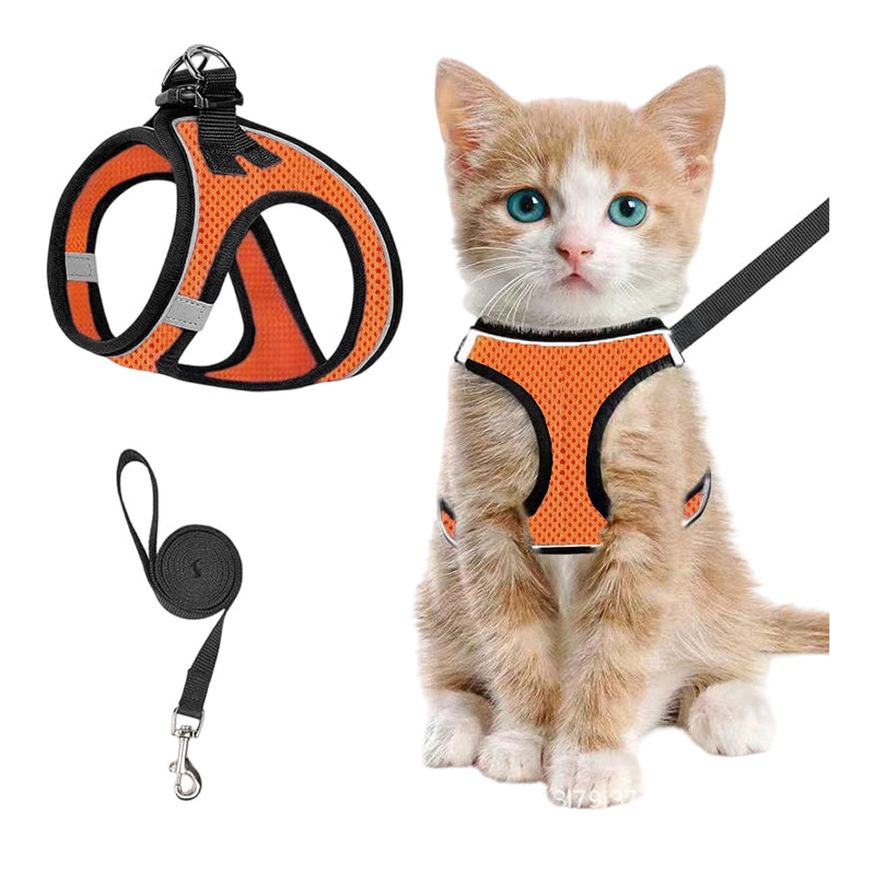 🐱🐶Reflective Mesh Harness and Leash Set for Cats & Small Dogs