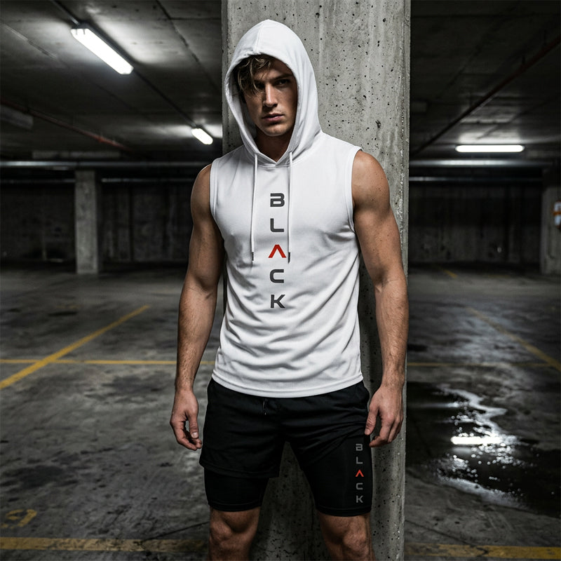 🏃 50% OFF NOW! 💪 Men’s Sleeveless Hoodie & Shorts Set – Athletic & Casual Fit – Breathable & Quick-Dry 🏋️‍♂️