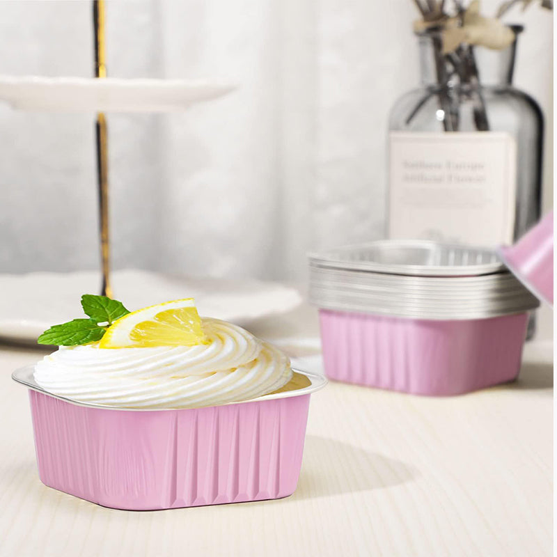 🍰 Disposable Mini Cake Pans Set – 50% OFF! Foil bakeware with plastic lids, 5oz portions – easy clean-up for parties & gifting. ⚡
