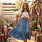 📢📢30% OFF !! ⏰Women's High Waisted Tiered A-Line Denim Maxi Skirt