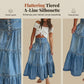 📢📢30% OFF !! ⏰Women's High Waisted Tiered A-Line Denim Maxi Skirt
