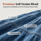 📢📢30% OFF !! ⏰Women's High Waisted Tiered A-Line Denim Maxi Skirt