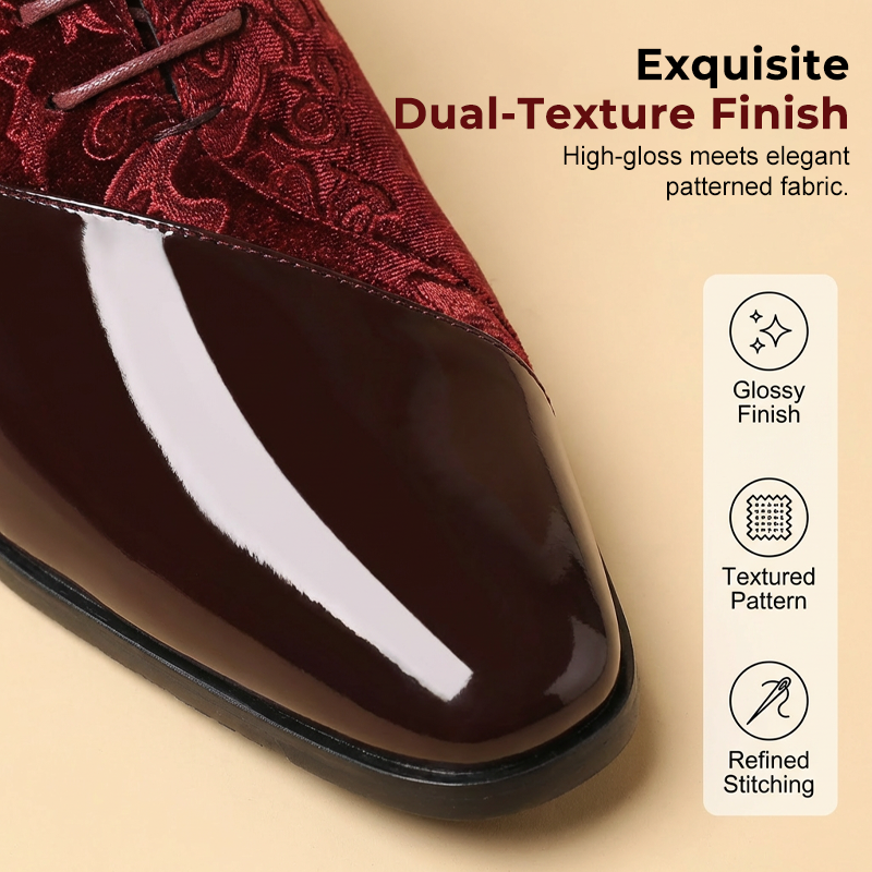 🌞Spring Sale: 50% Off!🤵Luxury Men's Contrast Dress Shoes - High-Gloss & Premium Texture - Perfect for Weddings & Galas - Ergonomic Comfort - The Ultimate Statement Shoe