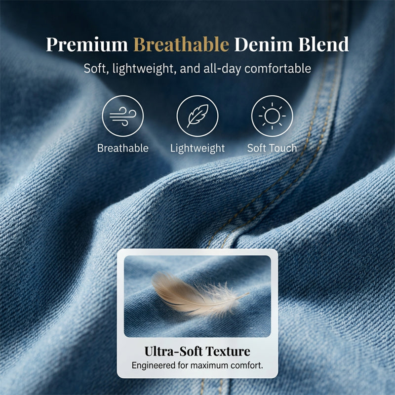 👗 40% OFF NOW!✨ Women's Denim Dress – V-Neck & Short Sleeve – Casual Summer Style – Comfortable & Versatile Jean Dress 👖