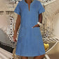 👗 40% OFF NOW!✨ Women's Denim Dress – V-Neck & Short Sleeve – Casual Summer Style – Comfortable & Versatile Jean Dress 👖