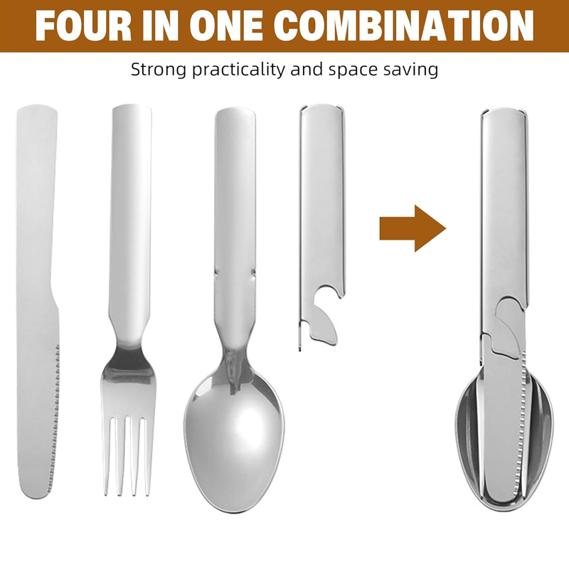 4-in-1 Stainless Steel Portable Cutlery Set