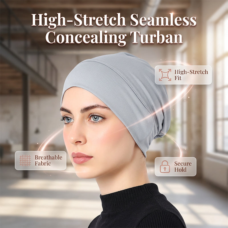 👒 LAST DAY SALE 50% OFF!!🌸 Soft Stretch Turban Cap – Milk Silk Fabric & Anti-Slip Fit – Hair Volume Concealer – Multi-Use Under Scarf 🧣