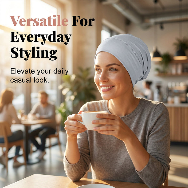 👒 LAST DAY SALE 50% OFF!!🌸 Soft Stretch Turban Cap – Milk Silk Fabric & Anti-Slip Fit – Hair Volume Concealer – Multi-Use Under Scarf 🧣