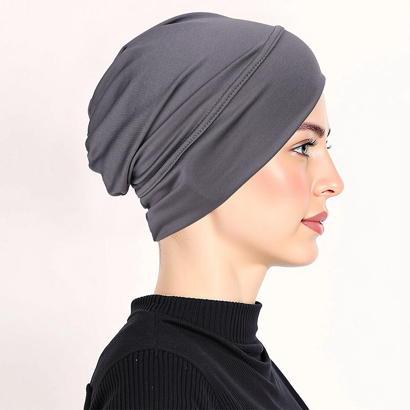 👒 LAST DAY SALE 50% OFF!!🌸 Soft Stretch Turban Cap – Milk Silk Fabric & Anti-Slip Fit – Hair Volume Concealer – Multi-Use Under Scarf 🧣