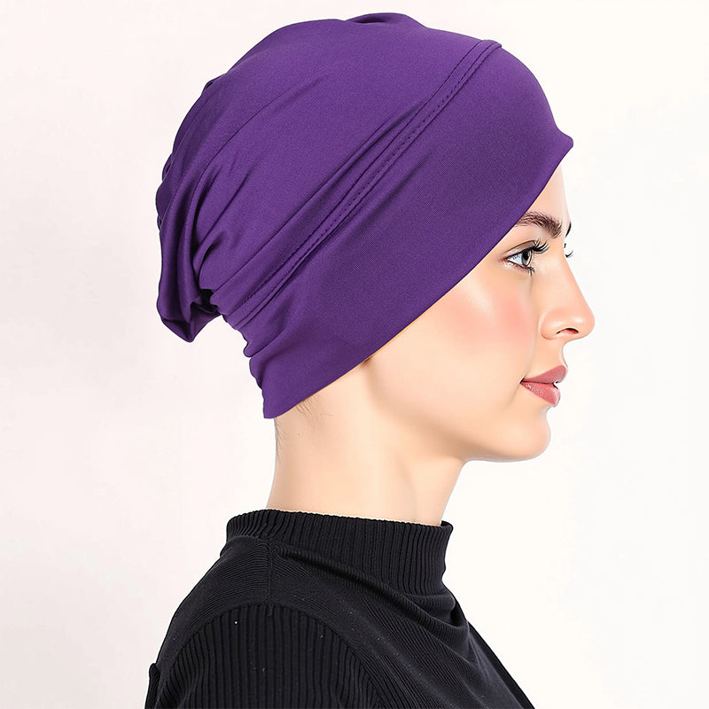 👒 LAST DAY SALE 50% OFF!!🌸 Soft Stretch Turban Cap – Milk Silk Fabric & Anti-Slip Fit – Hair Volume Concealer – Multi-Use Under Scarf 🧣